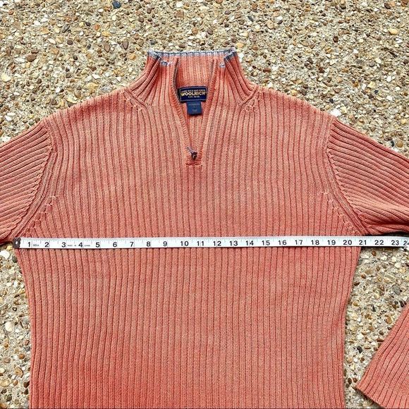 Woolrich Winter Melon Ribbed Quarter Zip Sweater L - Picture 3 of 11